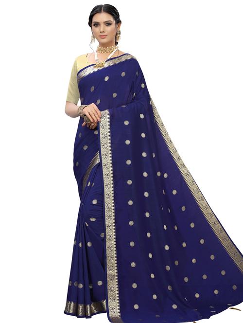 self design banarasi saree with blouse - 16953210 - Very Small Image - 1
