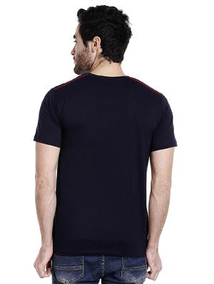 navy blue typographic chest print t-shirt - 16953364 - Standard Image - 3