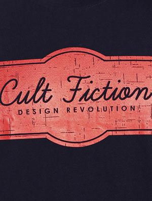 navy blue typographic chest print t-shirt - 16953364 - Standard Image - 4