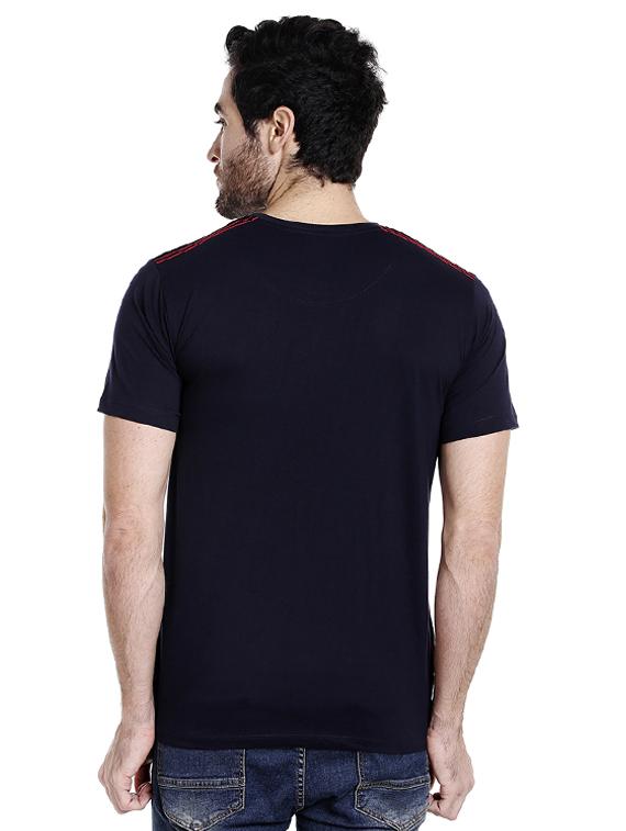 navy blue typographic chest print t-shirt - 16953364 - Zoom Image - 3