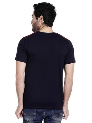 navy blue typographic chest print t-shirt - 16953373 - Standard Image - 3