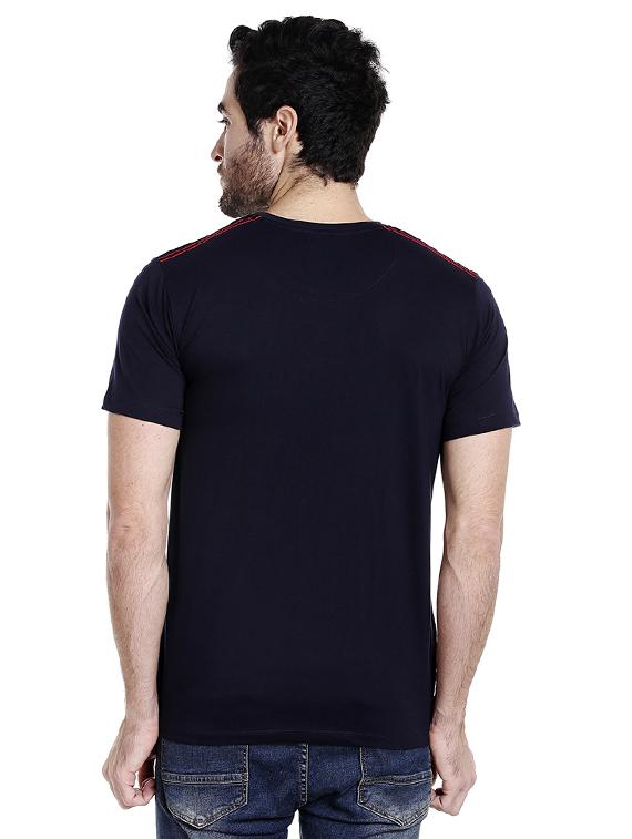 navy blue typographic chest print t-shirt - 16953373 - Zoom Image - 3