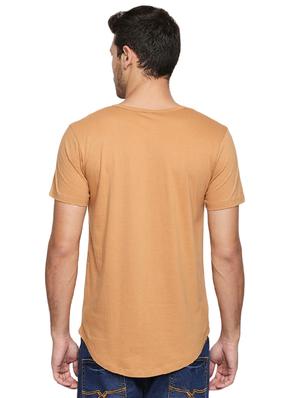 beige typographic chest print t-shirt - 16953388 - Standard Image - 3