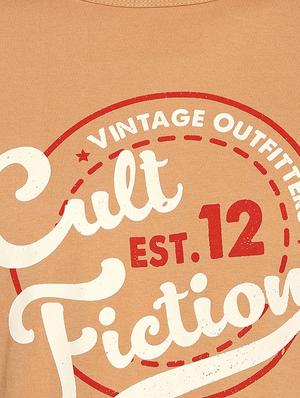beige typographic chest print t-shirt - 16953388 - Standard Image - 4