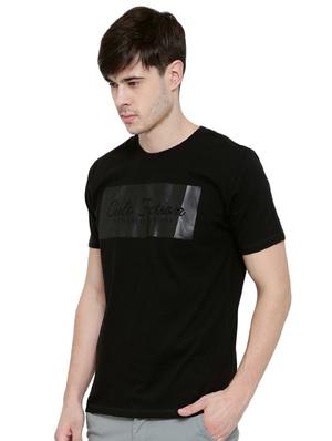 black typographic chest printed t-shirt - 16953404 - Standard Image - 2