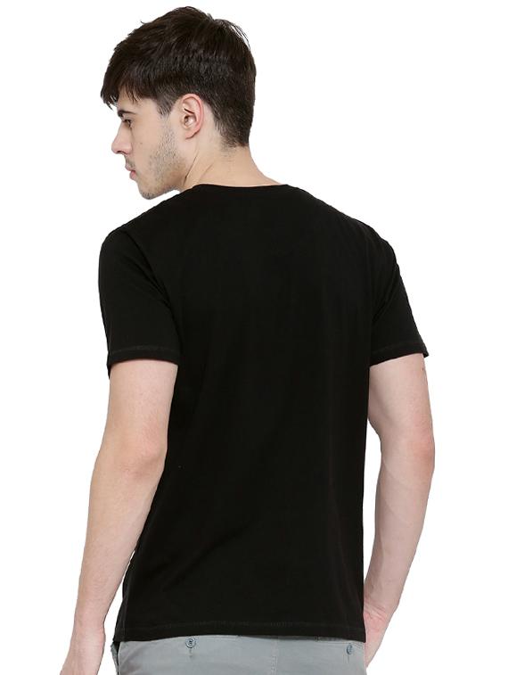 black typographic chest printed t-shirt - 16953404 - Zoom Image - 3