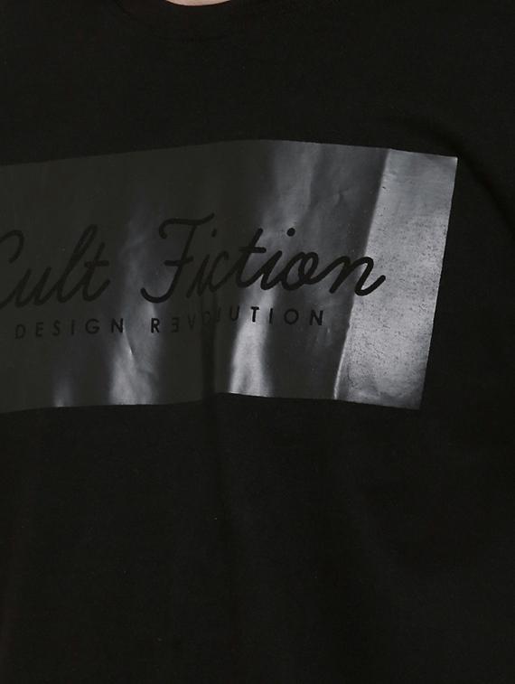 black typographic chest printed t-shirt - 16953404 - Zoom Image - 4