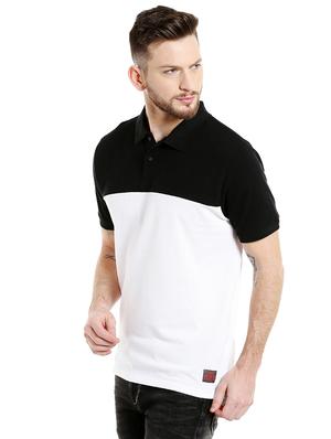 white color block polo t-shirt - 16953471 - Standard Image - 2