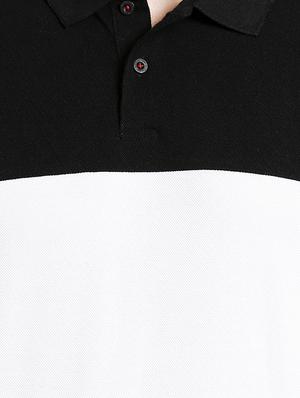 white color block polo t-shirt - 16953471 - Standard Image - 4