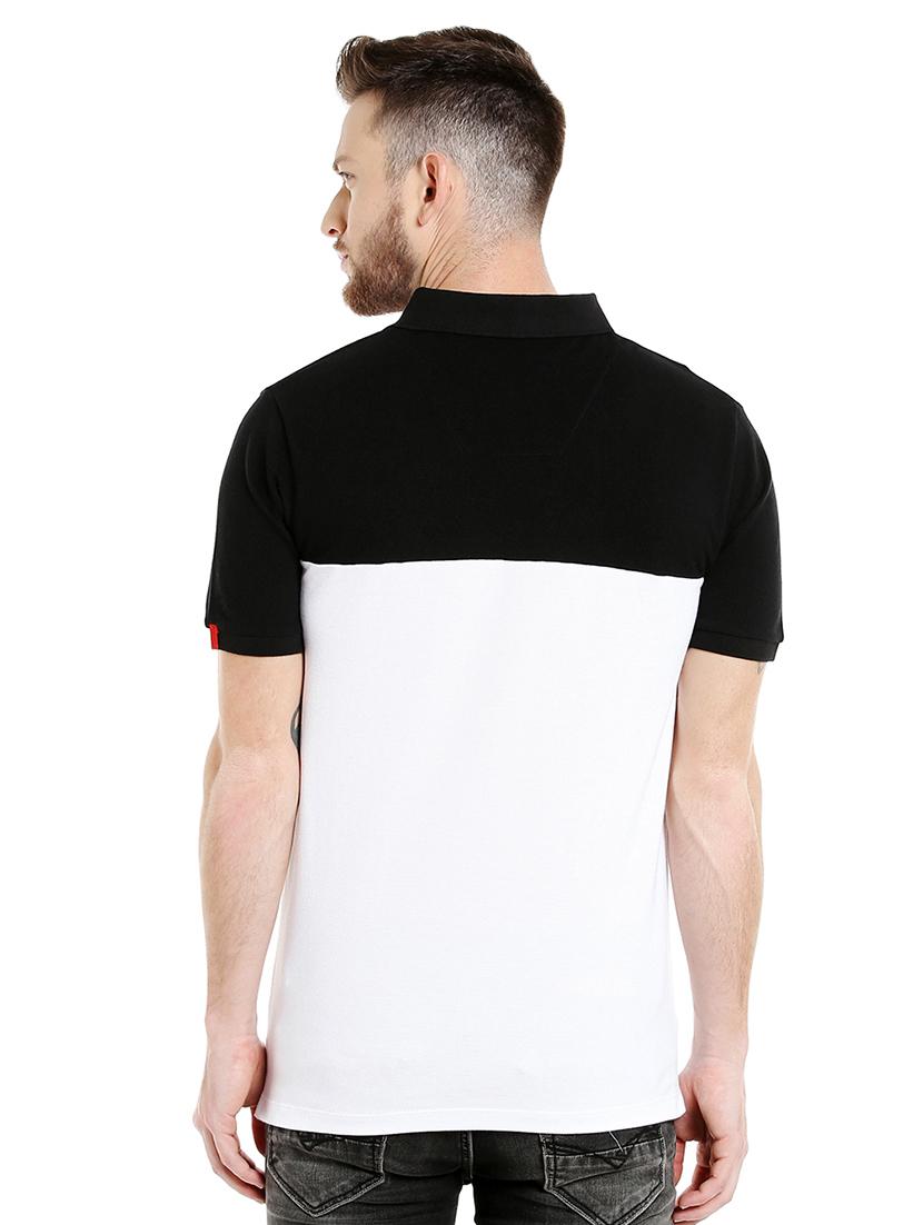 white color block polo t-shirt - 16953471 - Zoom Image - 3