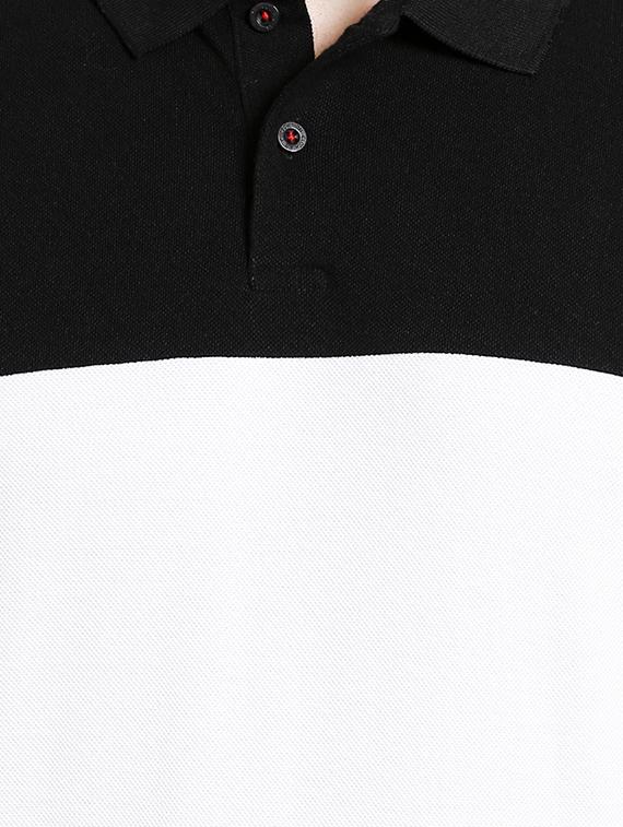 white color block polo t-shirt - 16953471 - Zoom Image - 4