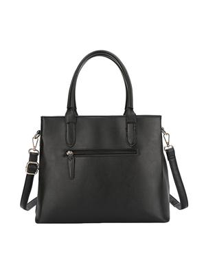 black leatherette (pu) regular satchel - 16953583 - Standard Image - 2