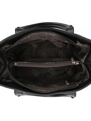 black leatherette (pu) regular satchel - 16953583 - Standard Image - 3