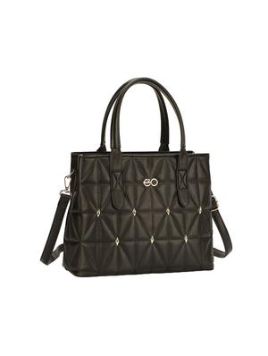 black leatherette (pu) regular satchel - 16953583 - Standard Image - 4
