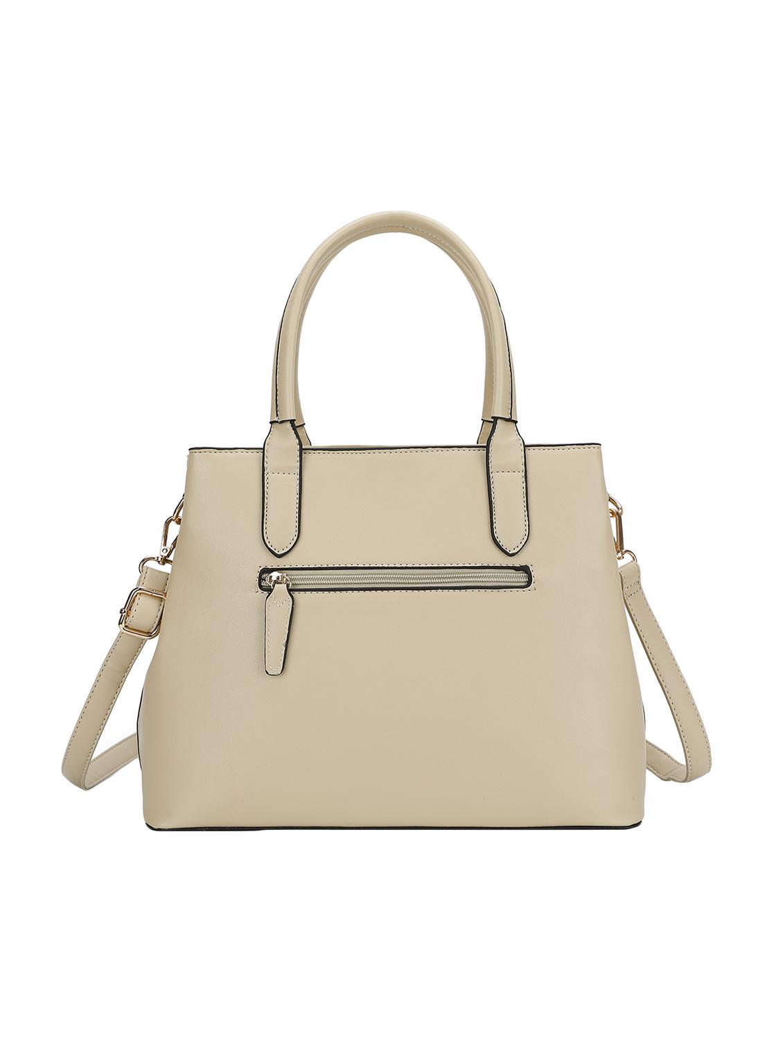 beige leatherette (pu) regular satchel - 16953587 - Zoom Image - 2