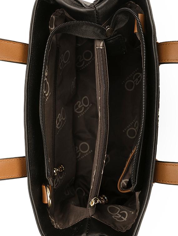 black leatherette (pu) regular handbag - 16953588 - Zoom Image - 3