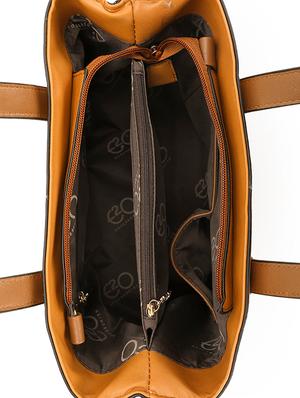 yellow leatherette (pu) regular handbag - 16953589 - Standard Image - 3