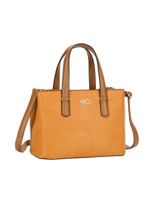 yellow leatherette (pu) regular handbag - 16953589 - Standard Image - 4