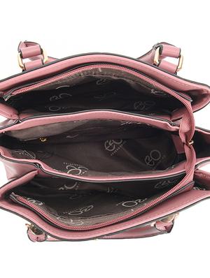 pink leatherette (pu) regular handbag - 16953592 - Standard Image - 3