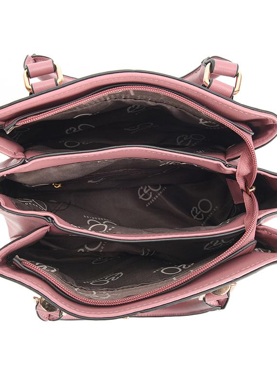 pink leatherette (pu) regular handbag - 16953592 - Zoom Image - 3
