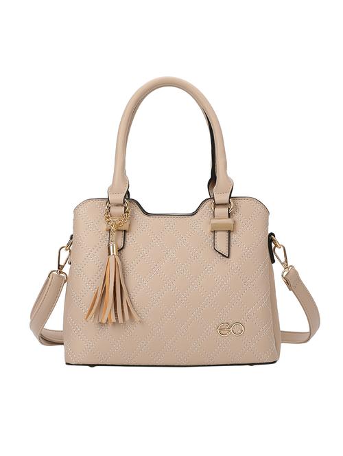 beige leatherette (pu) regular handbag - 16953597 - Standard Image - 1