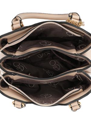 beige leatherette (pu) regular handbag - 16953597 - Standard Image - 3