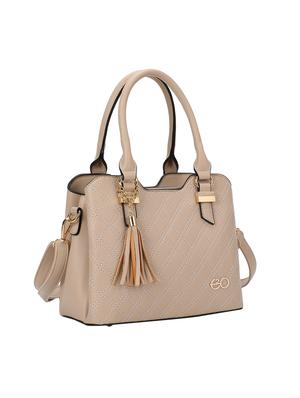 beige leatherette (pu) regular handbag - 16953597 - Standard Image - 4