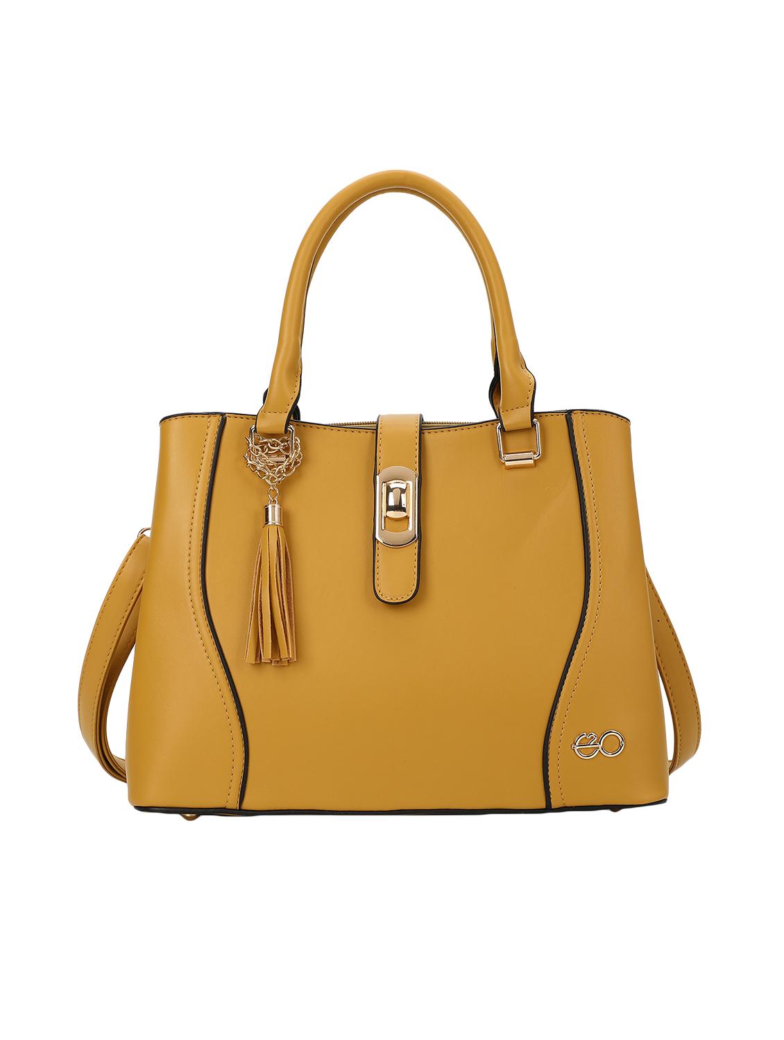yellow leatherette (pu) regular handbag - 16953600 - Zoom Image - 1
