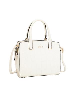 white leatherette (pu) regular satchel - 16953603 - Standard Image - 4
