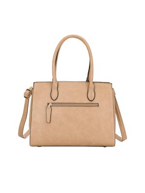 beige leatherette (pu) regular satchel - 16953605 - Standard Image - 2