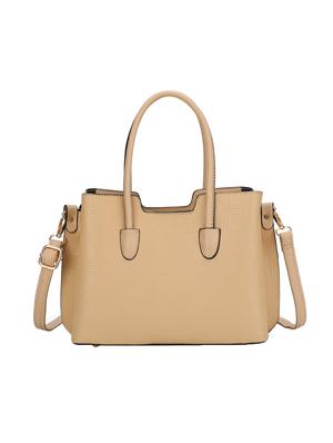 beige leatherette (pu) regular satchel - 16953608 - Standard Image - 2