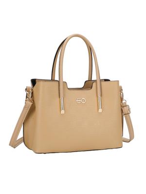 beige leatherette (pu) regular satchel - 16953608 - Standard Image - 4