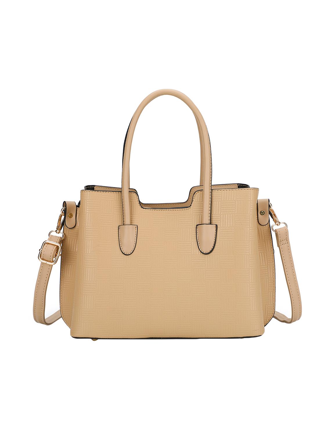 beige leatherette (pu) regular satchel - 16953608 - Zoom Image - 2
