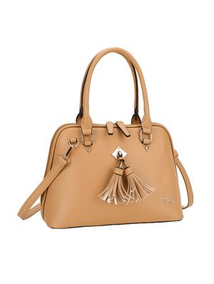 beige leatherette (pu) regular handbag - 16953614 - Standard Image - 4