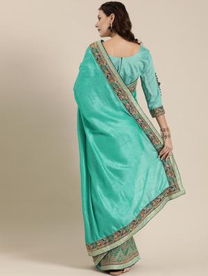 solid embroidered saree with blouse - 16953662 - Standard Image - 2