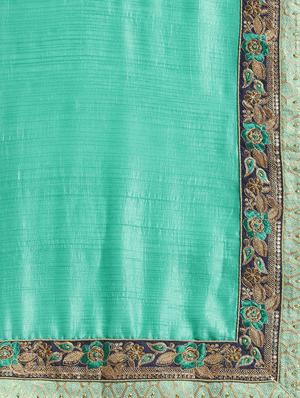 solid embroidered saree with blouse - 16953662 - Standard Image - 5