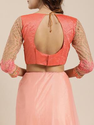 bordered embroidered saree with blouse - 16953672 - Standard Image - 4