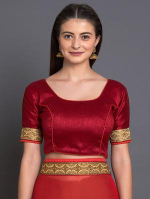 half & half embroidered saree with blouse - 16953676 - Standard Image - 3