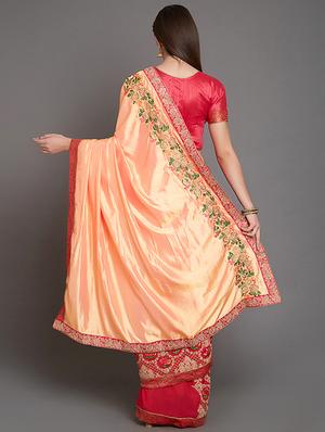 half & half embroidered saree with blouse - 16953679 - Standard Image - 2