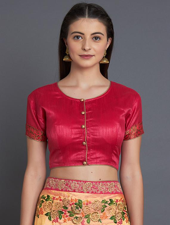 half & half embroidered saree with blouse - 16953679 - Zoom Image - 3