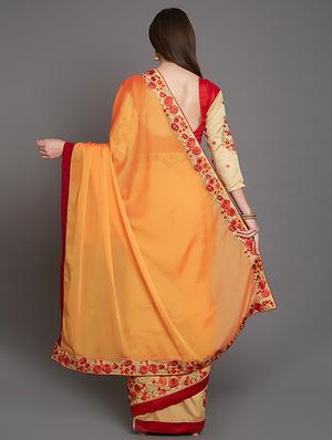 half & half embroidered saree with blouse - 16953680 - Standard Image - 2