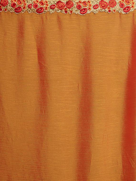 half & half embroidered saree with blouse - 16953680 - Zoom Image - 4