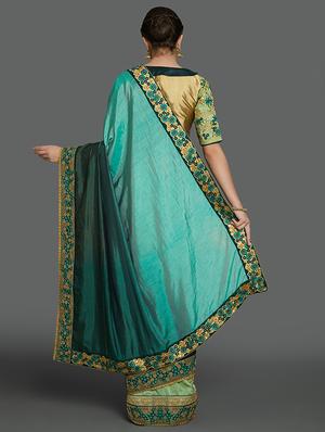 half & half embroidered saree with blouse - 16953683 - Standard Image - 2