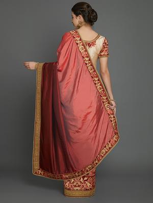 half & half embroidered saree with blouse - 16953684 - Standard Image - 2