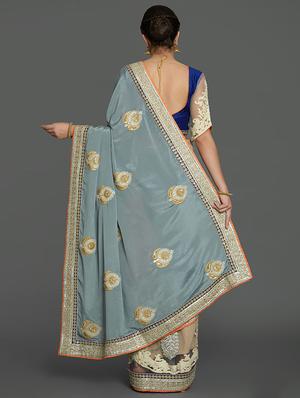 ombre embroidered saree with blouse - 16953687 - Standard Image - 2
