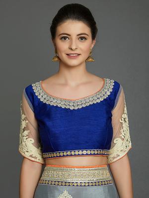 ombre embroidered saree with blouse - 16953687 - Standard Image - 3