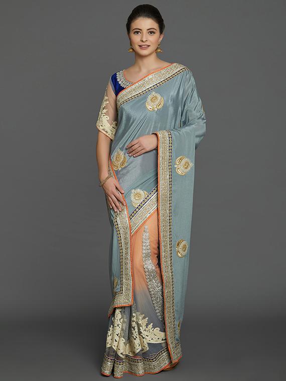 ombre embroidered saree with blouse - 16953687 - Zoom Image - 1