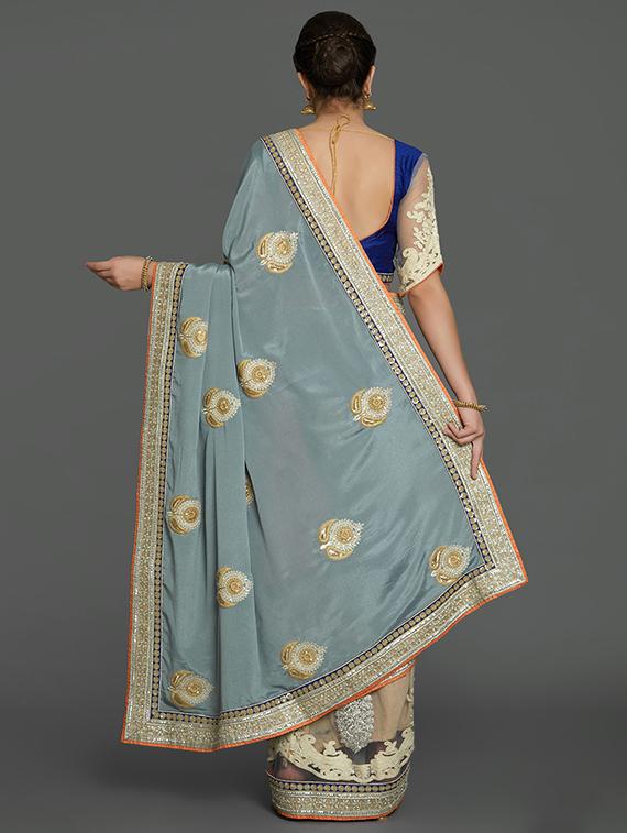 ombre embroidered saree with blouse - 16953687 - Zoom Image - 2