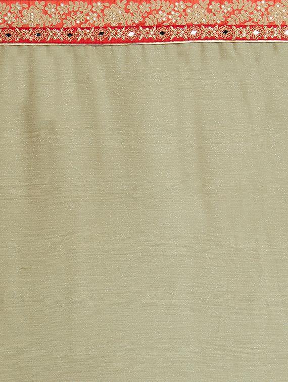 half & half embroidered saree with blouse - 16953688 - Zoom Image - 4