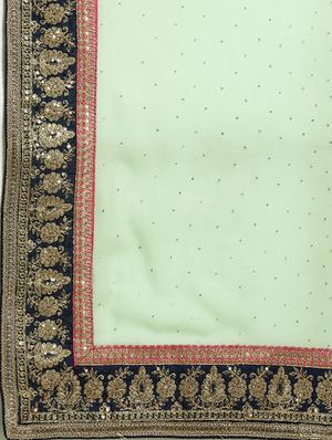 half & half embroidered saree with blouse - 16953692 - Standard Image - 5